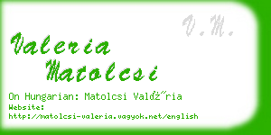 valeria matolcsi business card